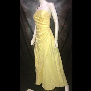 Roberta Soft Yellow Strapless Prom Dress Formal